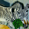 The Zebra and the Tiger: 91.5cm x 91.5cm, 36in x 36in
